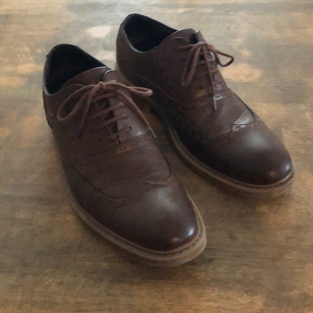 Perry Ellis - brown dress shoes.